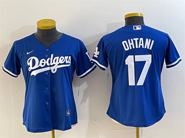 Women's Los Angeles Dodgers #17 Shohei Ohtani Blue Stitched Jersey(Run Small) Women's Los Angeles Dodgers #17 Shohei Ohtani Blue Stitched Jersey(Run Small)
